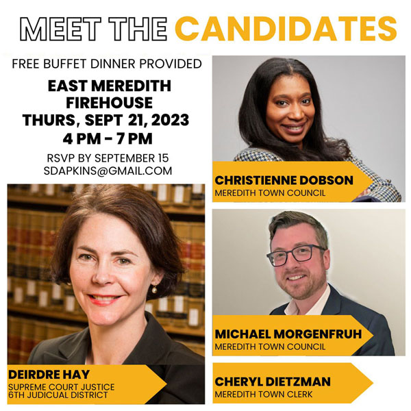 Meet Candidates in Meredith, Sept 21