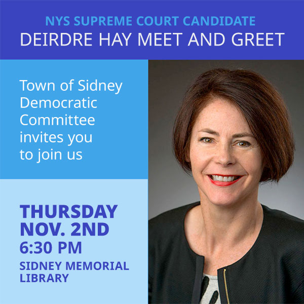 Deirdre Hay Meet and Greet Nov 2 in Sidney
