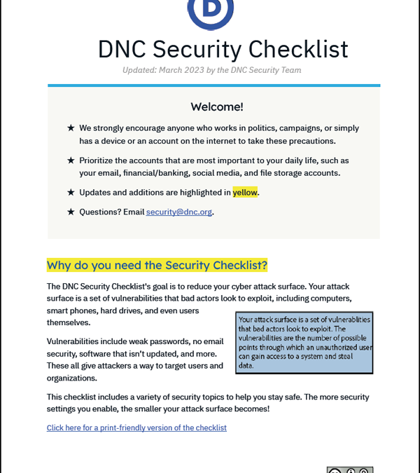 Security Checklist