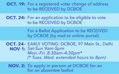 Nov. 3 General Election: Last Days to…